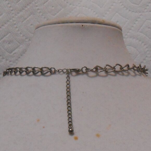 Vintage Fashion Bug Chainmail Bib Necklace with Chain Fringe and Rhinestone - Picture 7 of 10